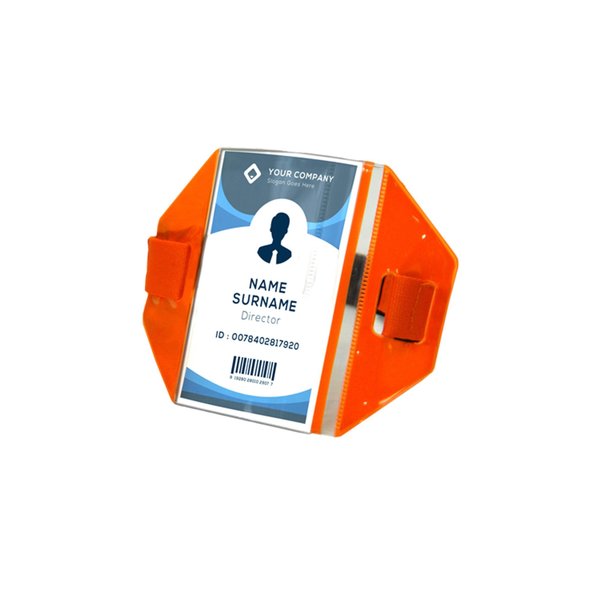 2W International Armband ID Badge Holder, Orange AMB-OR
